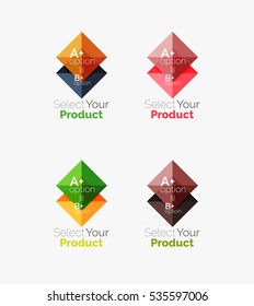 Set of vector square abstract backgrounds or infographics for your content