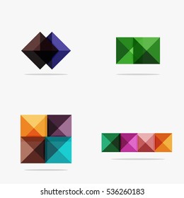 Set of vector square abstract backgrounds or infographics for your content