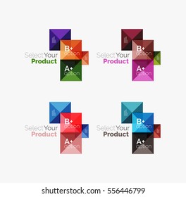 Set of vector square abstract backgrounds or infographics for your content