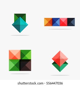 Set of vector square abstract backgrounds or infographics for your content