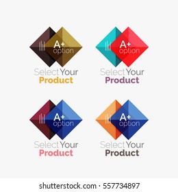 Set of vector square abstract backgrounds or infographics for your content