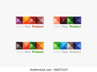 Set of vector square abstract backgrounds or infographics for your content