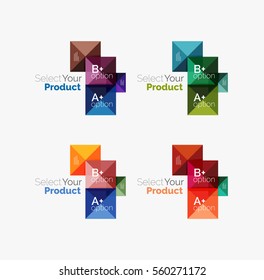 Set of vector square abstract backgrounds or infographics for your content