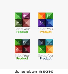 Conjunto de fondos abstractos vectoriales cuadrados o infografías para su contenido