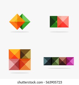 Set of vector square abstract backgrounds or infographics for your content