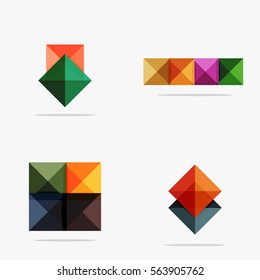 Set of vector square abstract backgrounds or infographics for your content