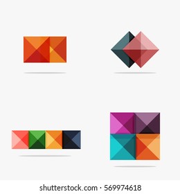 Set of vector square abstract backgrounds or infographics for your content