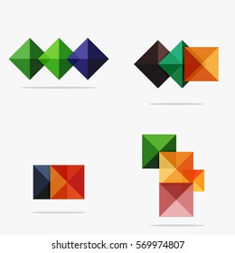 Set of vector square abstract backgrounds or infographics for your content
