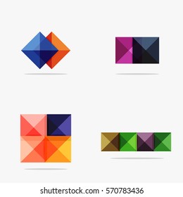 Set of vector square abstract backgrounds or infographics for your content
