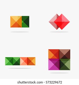 Set of vector square abstract backgrounds or infographics for your content