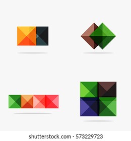 Set of vector square abstract backgrounds or infographics for your content