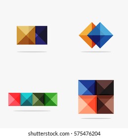 Set of vector square abstract backgrounds or infographics for your content