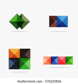 Set of vector square abstract backgrounds or infographics for your content