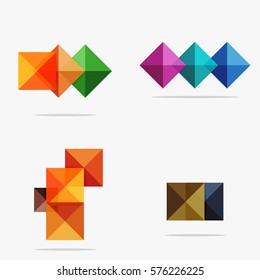 Set of vector square abstract backgrounds or infographics for your content