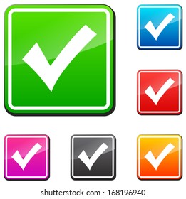 set of vector square with check on white background