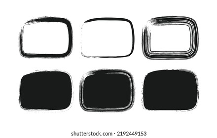 Set of vector square frames for design. Empty border design elements for banner. 