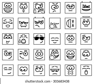 Set Vector Square Smileys