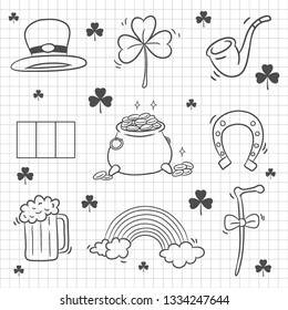 set vector st patrick day, Feast of Saint Patrick party, Irish Icons. Vector illustration