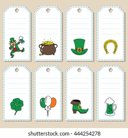 Set of vector St. Patrick's Day tags. Some blank space for your text included.
