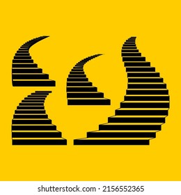 A set of vector stairs leading up, to the exit, to heaven.