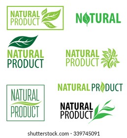 Set Of Vector Stamps With Leafs - Natural Product