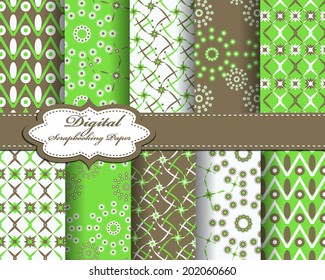 set of vector star abstract pattern paper for scrapbook