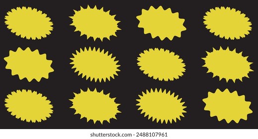 Conjunto de Insignias de Estallido de Vector. Sencillas etiquetas de Antiguas de estilo plano, pegatinas.