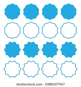 Set of Vector Starburst Badges. Simple Flat Style Vintage Labels, Stickers.
