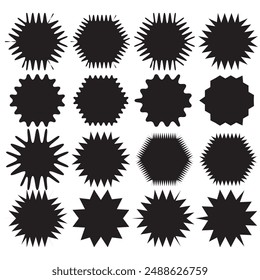 Conjunto de Insignias de Estallido de Vector. Sencillas etiquetas de Antiguas de estilo plano, pegatinas.