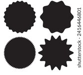 Set of vector starburst, sunburst badges. Different color. Simple flat style Vintage labels. Colored stickers.7891

