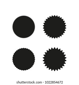 Set of vector starburst, sunburst badges. Black on white color. Simple flat style Vintage  labels, stickers. Design elements. A collection of different types icon.