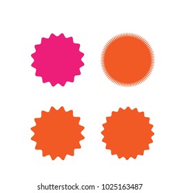 Set of vector starburst, sunburst badges. Different color. Simple flat style Vintage labels. Design elements. Colored stickers. A collection of different types and colors icon.