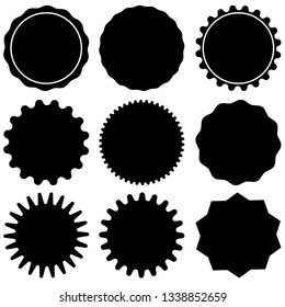 Set of vector starburst, sunburst badges. Design elements - best for sale sticker, price tag, quality mark. Flat vector illustration isolated on white background.