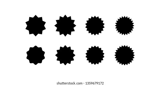 Set of vector starburst, sunburst badges. Promo offer element design.