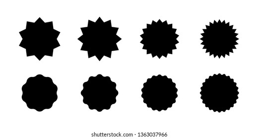 Set of vector starburst, sunburst badges. Promo offer element design.