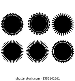 Set of vector starburst, sunburst badges. Design elements - best for sale sticker, price tag, quality mark. Flat vector illustration isolated on white background.