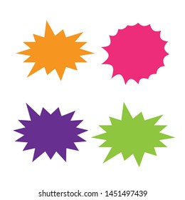 Set of vector starburst, sunburst badges. Starburst isolated icons set