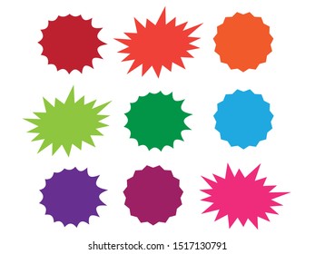 Set of vector starburst, sunburst badges. Starburst isolated icons set