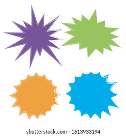 Set of vector starburst, sunburst badges. Starburst isolated icons set