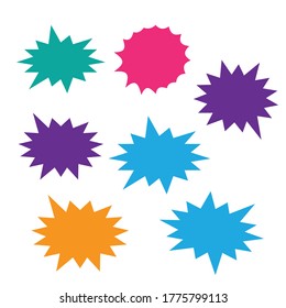 Set of vector starburst, sunburst badges. Starburst isolated icons set