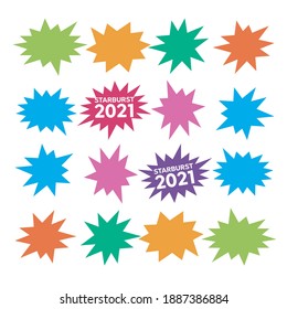 Set of vector starburst, sunburst badges. Starburst isolated icons set