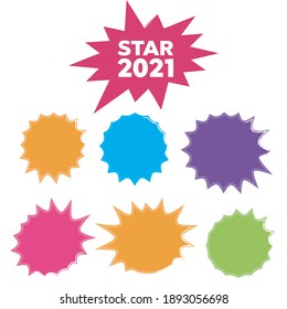 Set of vector starburst, sunburst badges. Starburst isolated icons set