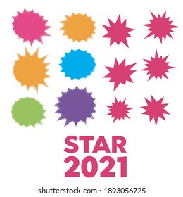 Set of vector starburst, sunburst badges. Starburst isolated icons set