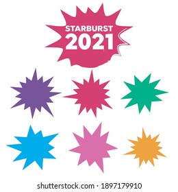 Set of vector starburst, sunburst badges. Starburst isolated icons set