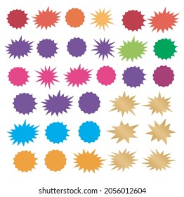 Set of vector starburst, sunburst badges. Starburst isolated icons set