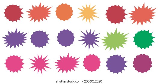 Set of vector starburst, sunburst badges. Starburst isolated icons set