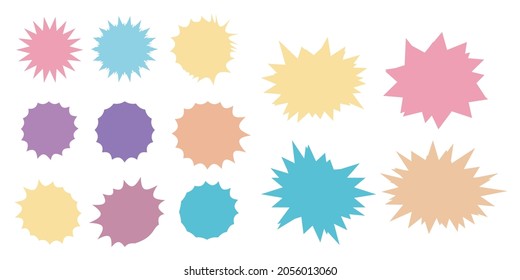 Set of vector starburst, sunburst badges. Starburst isolated icons set