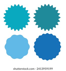 Set of vector starburst, sunburst badges.  Simple flat style Vintage labels. Design elements. Colored stickers. A collection of different types and colors icon. eps 10