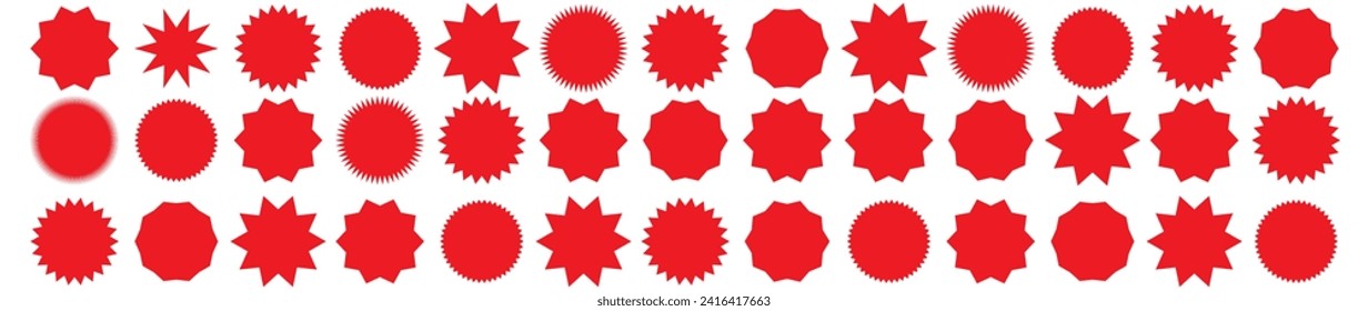 Set of vector starburst, sunburst badges. Vintage labels. Black colored stickers. A collection of different types and black colors icon.