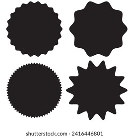 Set of vector starburst, sunburst badges. Different color. Simple flat style Vintage labels. Colored stickers.7891
